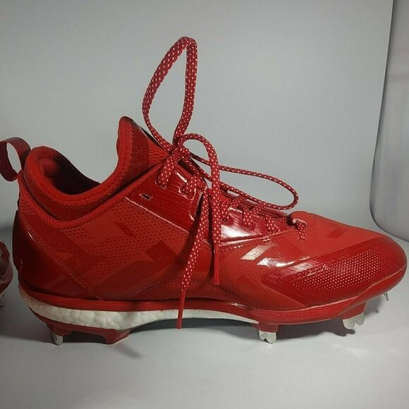 Adidas Ironskin Protrax Red Baseball Cleats Metal - Picture 6 of 9